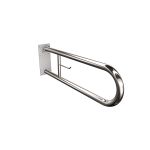 Uchwyt półokrągły Ø32 uchylny 70cm z płytą i wieszakiem na papier ANDEX Bez Barier 828/W/70CC stal nierdzewna polerowana