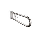 Uchwyt półokrągły Ø32 uchylny 75cm z płytą i wieszakiem na papier ANDEX Bez Barier 828/W/75CC stal nierdzewna polerowana