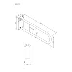 Uchwyt półokrągły Ø32 uchylny 75cm z płytą i wieszakiem na papier ANDEX Bez Barier 828/W/75CC stal nierdzewna polerowana