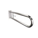 Uchwyt półokrągły Ø32 uchylny 80cm z płytą i wieszakiem na papier ANDEX Bez Barier 828/W/80CC stal nierdzewna polerowana