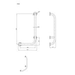 Uchwyt kątowy Ø32 lewy 60x30cm ANDEX Bez Barier 844/L/CC stal nierdzewna polerowana