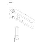 Uchwyt półokrągły Ø32 uchylny 80cm z płytą i wieszakiem na papier ANDEX Bez Barier 828/W/80B stal nierdzewna biały