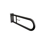 Uchwyt półokrągły Ø32 uchylny 70cm z płytą i wieszakiem na papier ANDEX Bez Barier 828/W/70NG stal nierdzewna czarny