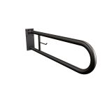 Uchwyt półokrągły Ø32 uchylny 80cm z płytą i wieszakiem na papier ANDEX Bez Barier 828/W/80NG stal nierdzewna czarny