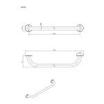 Uchwyt prosty 80cm Ø32 ANDEX Bez Barier 842/80B stal nierdzewna biały