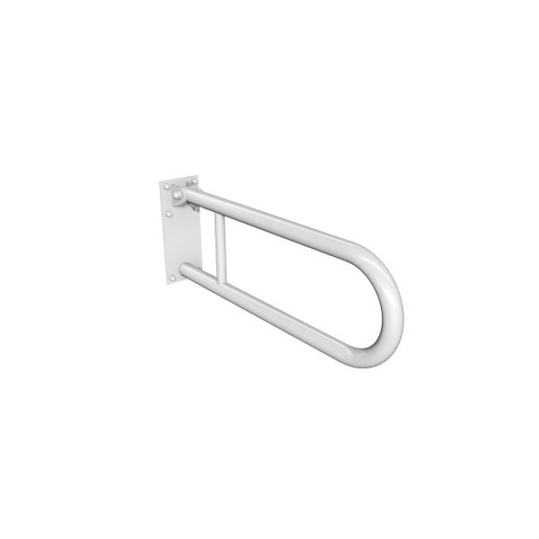 Uchwyt półokrągły Ø32 uchylny 60cm z płytą ANDEX Bez Barier 828B stal nierdzewna biały