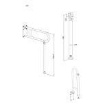 Podpora do uchwytu uchylnego Ø25 ANDEX Bez Barier 838CC stal nierdzewna polerowana