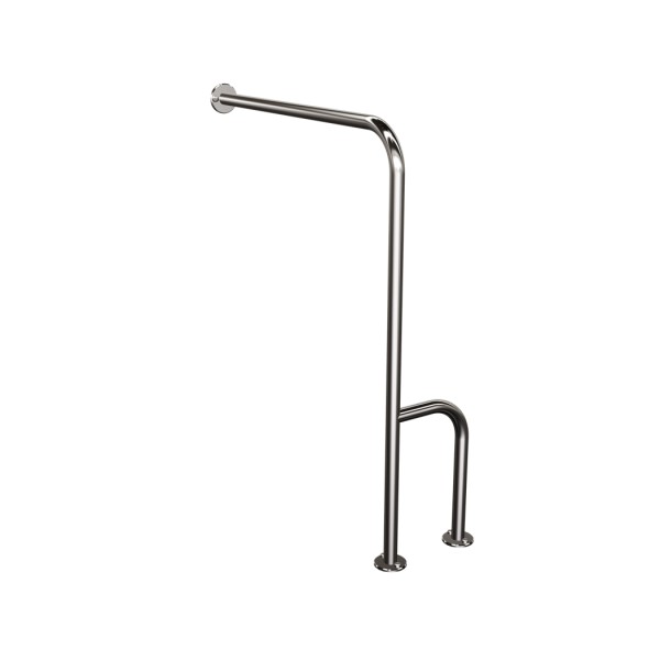 Uchwyt ścienno-podłogowy Ø25 prawy 70x80cm ANDEX Bez Barier 814/P/CC stal nierdzewna polerowana