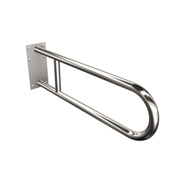 Uchwyt półokrągły Ø25 stały 60cm z płytą ANDEX Bez Barier 819CC stal nierdzewna polerowana