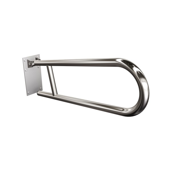 Uchwyt półokrągły Ø25 uchylny 60cm z płytą ANDEX Bez Barier 820CC stal nierdzewna polerowana
