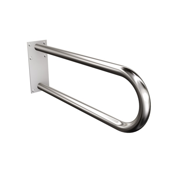 Uchwyt półokrągły Ø32 stały 60cm z płytą ANDEX Bez Barier 827CC stal nierdzewna polerowana