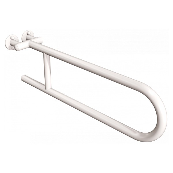 Uchwyt półokrągły Ø25 stały 60cm ANDEX Bez Barier 800B stal nierdzewna biały