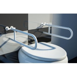 Uchwyt półokrągły Ø25 stały 60cm ANDEX Bez Barier 800B stal nierdzewna biały