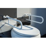 Uchwyt półokrągły Ø25 stały 60cm ANDEX Bez Barier 800B stal nierdzewna biały