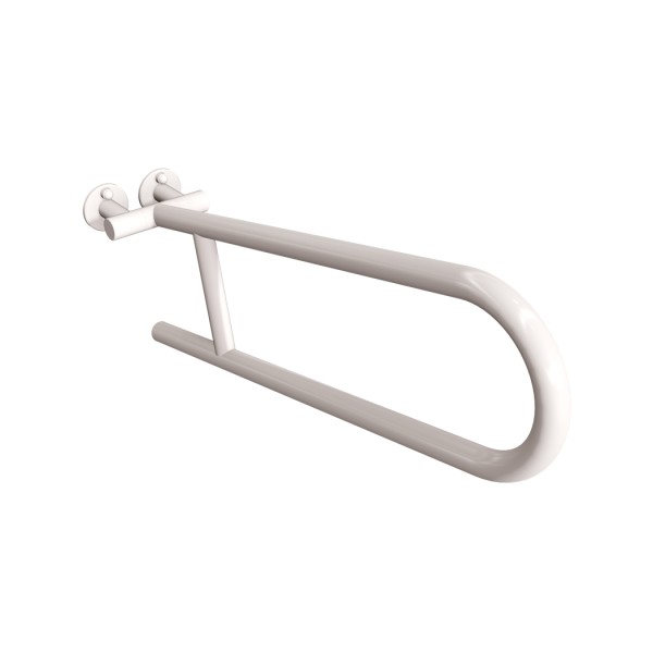 Uchwyt półokrągły Ø25 uchylny 60cm ANDEX Bez Barier 801B stal nierdzewna biały