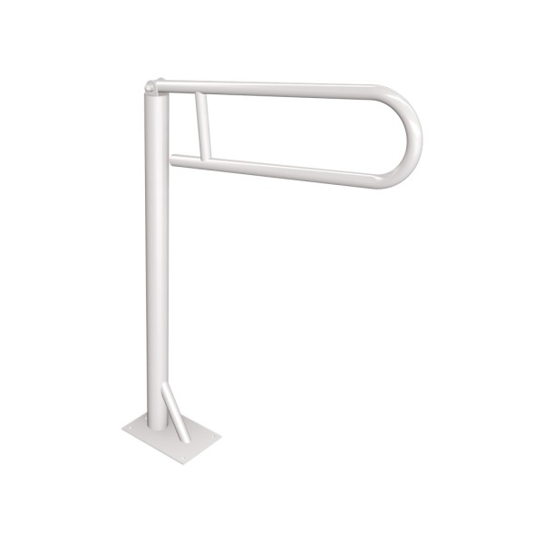 Uchwyt podłogowy uchylny Ø25 ANDEX Bez Barier 811B stal nierdzewna biały