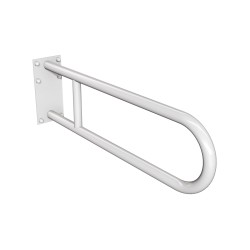 Uchwyt półokrągły Ø25 stały 60cm z płytą ANDEX Bez Barier 819B stal nierdzewna biały