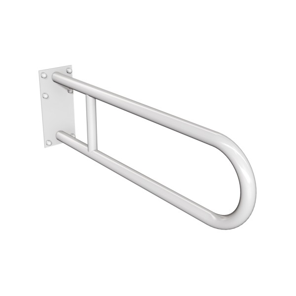 Uchwyt półokrągły Ø25 stały 60cm z płytą ANDEX Bez Barier 819B stal nierdzewna biały