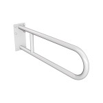 Uchwyt półokrągły Ø25 stały 60cm z płytą ANDEX Bez Barier 819B stal nierdzewna biały