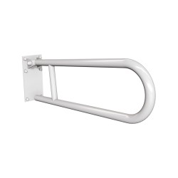 Uchwyt półokrągły Ø25 uchylny 60cm z płytą ANDEX Bez Barier 820B stal nierdzewna biały