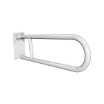 Uchwyt półokrągły Ø25 uchylny 60cm z płytą ANDEX Bez Barier 820B stal nierdzewna biały