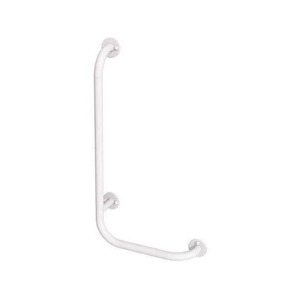 Uchwyt kątowy prawy 60x30cm Ø25 ANDEX Bez Barier 823/P/B stal nierdzewna biały