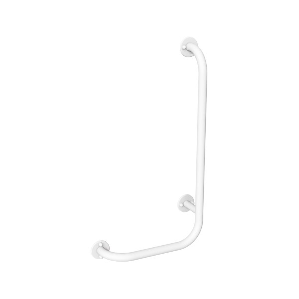 Uchwyt kątowy lewy 60x30cm Ø25 ANDEX Bez Barier 823/L/B stal nierdzewna biały