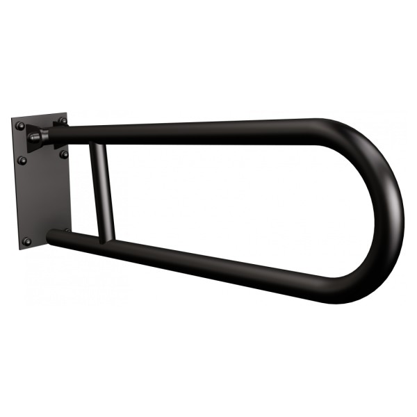 Uchwyt półokrągły Ø25 uchylny 60cm z płytą ANDEX Bez Barier 820NG stal nierdzewna czarny