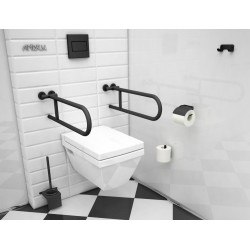 Uchwyt półokrągły Ø25 stały 60cm ANDEX Bez Barier 800NG stal nierdzewna czarny