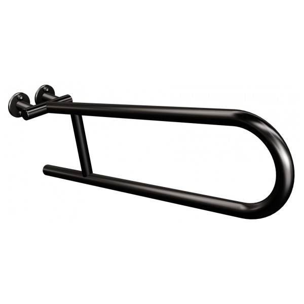 Uchwyt półokrągły Ø25 uchylny 60cm ANDEX Bez Barier 801NG stal nierdzewna czarny