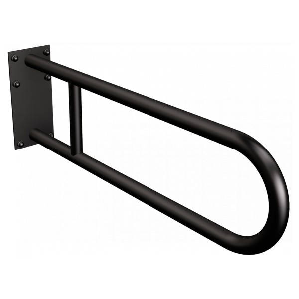 Uchwyt półokrągły Ø25 stały 60cm z płytą ANDEX Bez Barier 819NG stal nierdzewna czarny