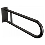 Uchwyt półokrągły Ø25 stały 60cm z płytą ANDEX Bez Barier 819NG stal nierdzewna czarny